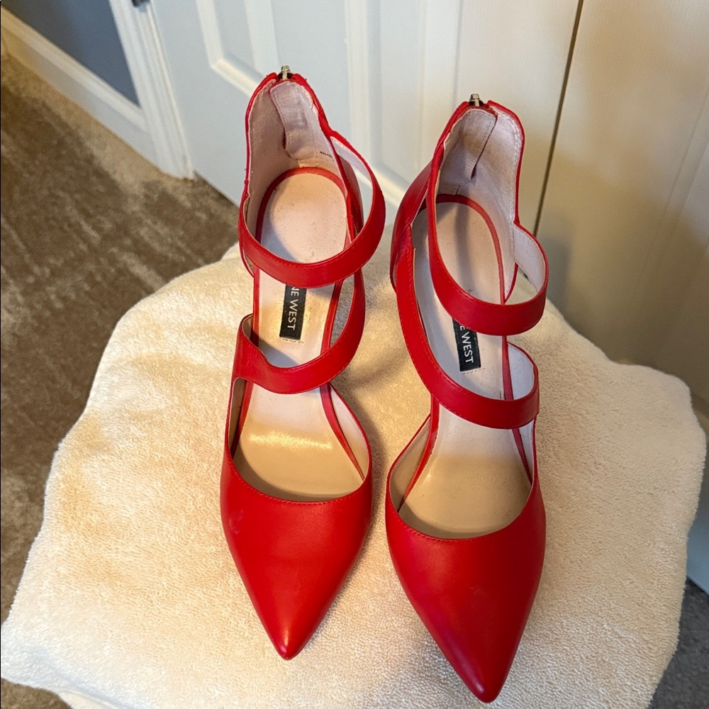 Nine West Strappy Red Heels